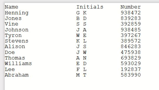 Sample with headings
