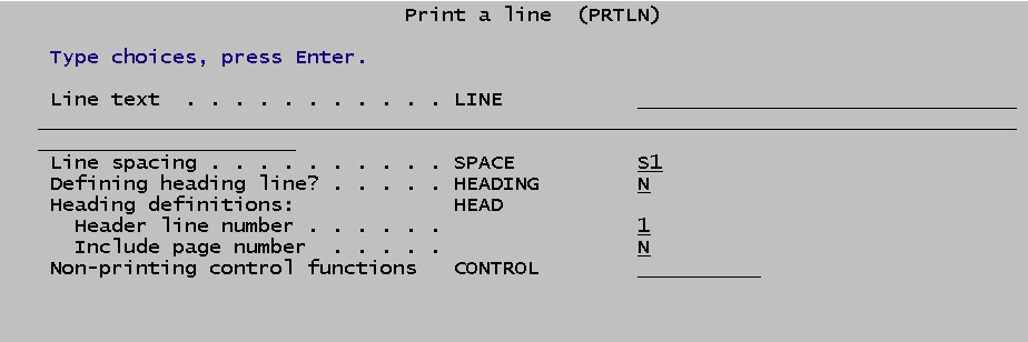 PRTLN Command